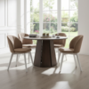 The Sterling Extendable Round Dining Table with Geometric Base up to 140cm Length