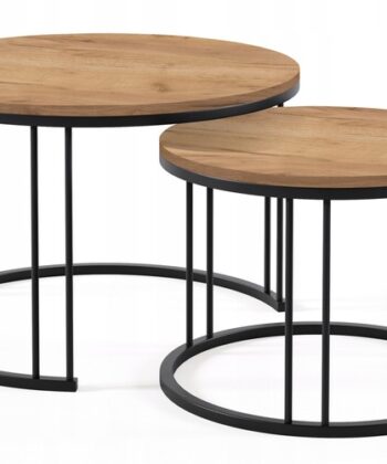 STK M10 Nesting Coffee Tables – Round Concrete Effect Tops