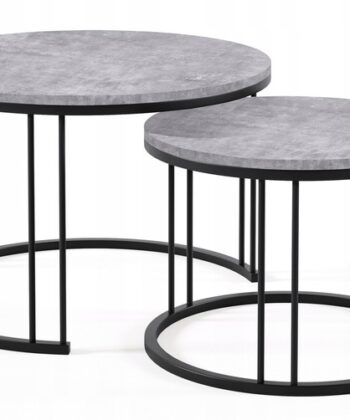 STK M10 Nesting Coffee Tables – Round Concrete Effect Tops
