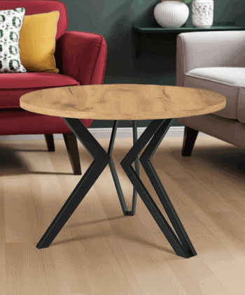 STK M13 Round Coffee Table – 67 cm White Top, Powder‑Coated