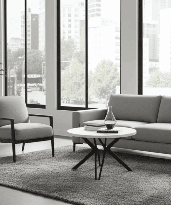 STK M13 Round Coffee Table – 67 cm White Top, Powder‑Coated