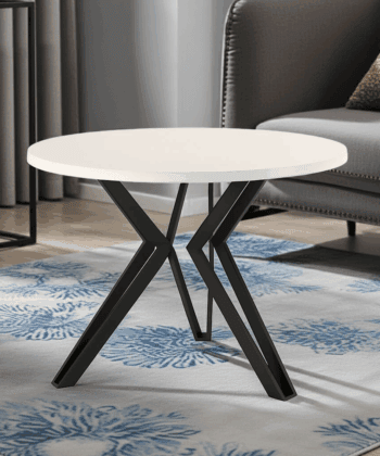 STK M13 Round Coffee Table – 67 cm White Top, Powder‑Coated