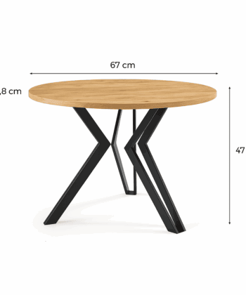 STK M13 Round Coffee Table – 67 cm White Top, Powder‑Coated