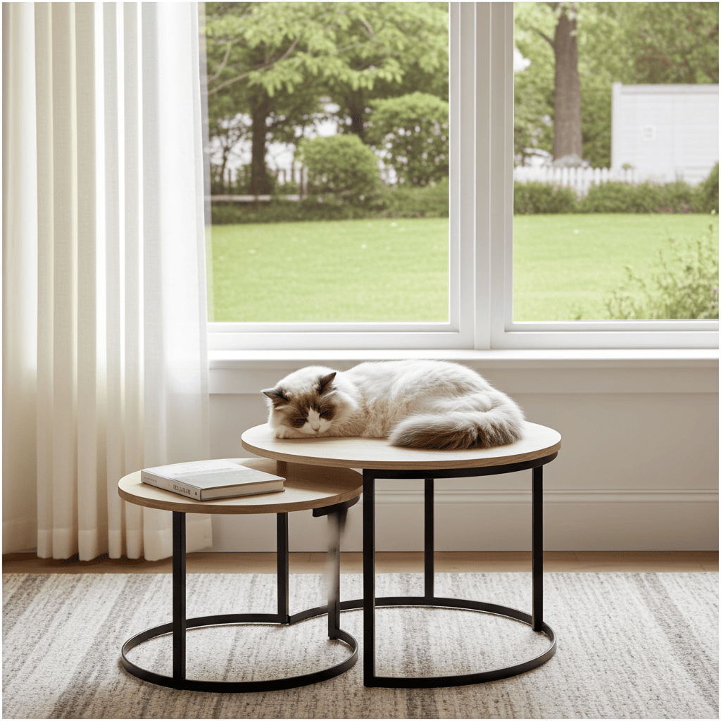 STK M3 Nesting Coffee Tables – Round Laminated Top