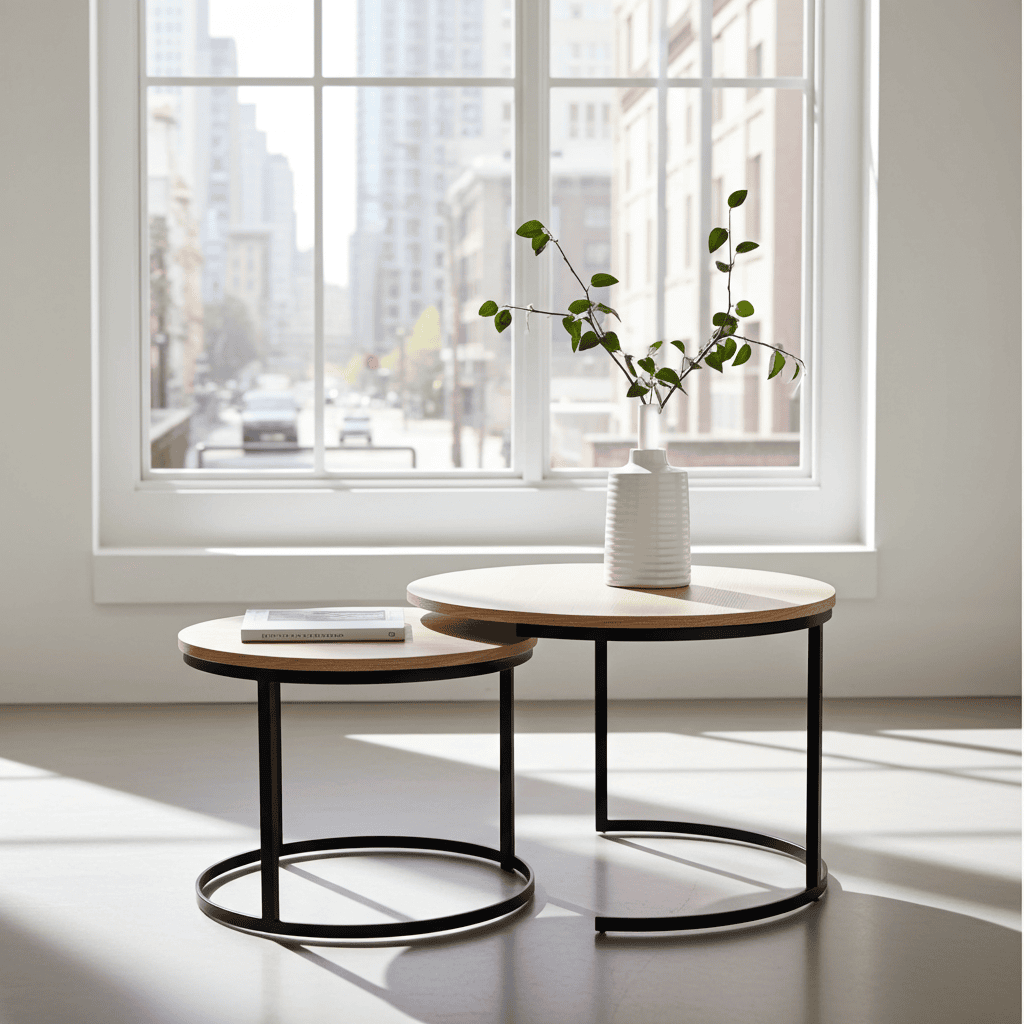 STK M3 Nesting Coffee Tables – Round Laminated Top