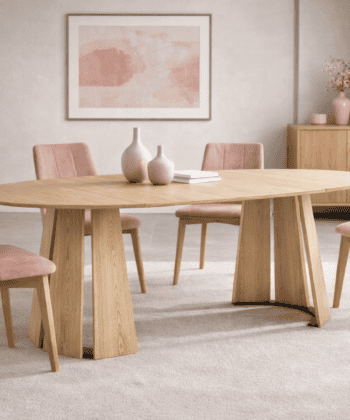 The Sterling Extendable Round Dining Table with Geometric Base up to 180cm Length
