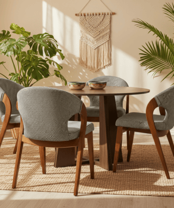 The Sterling Extendable Round Dining Table with Geometric Base up to 180cm Length