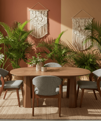 The Sterling Extendable Round Dining Table with Geometric Base up to 180cm Length
