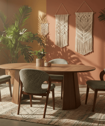 The Sterling Extendable Round Dining Table with Geometric Base up to 180cm Length