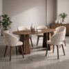The Sterling Extendable Round Dining Table with Geometric Base up to 180cm Length