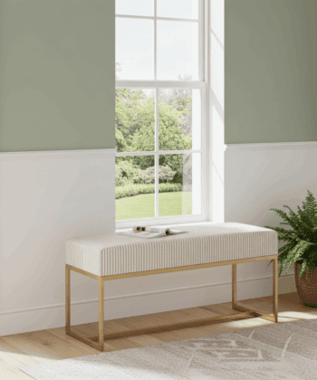 Urban Modern Upholstered Bench with Powder Coated Metal Frame 80x30x42cm