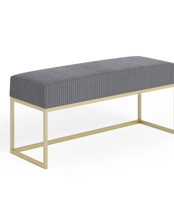 Urban Modern Upholstered Bench with Powder Coated Metal Frame 80x30x42cm