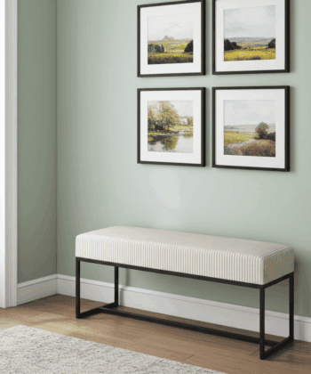 Urban Modern Upholstered Bench with Powder Coated Metal Frame 80x30x42cm