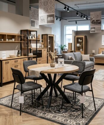 Orion Industrial Extendable Dining Table (Stone Oak) 140CM