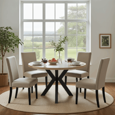 Orion Industrial Extendable Dining Table (Stone Oak) 140CM