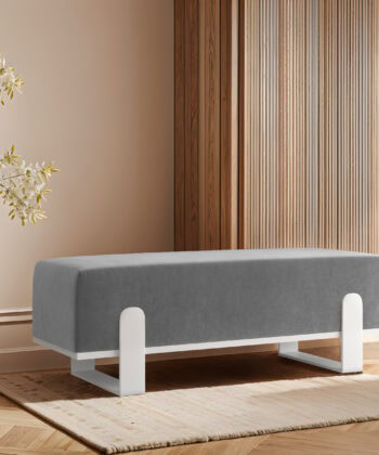 Aria Modern Velvet Bench with Gold Metal Legs – Elegant Hallway 80cm