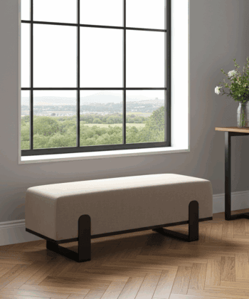 Aria Modern Velvet Bench with Gold Metal Legs – Elegant Hallway 80cm