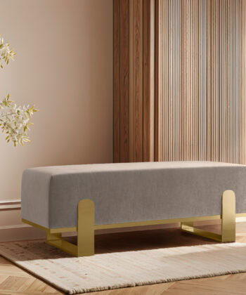 Aria Modern Velvet Bench with Gold Metal Legs – Elegant Hallway 80cm