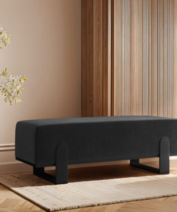 Aria Modern Velvet Bench with Gold Metal Legs – Elegant Hallway 80cm