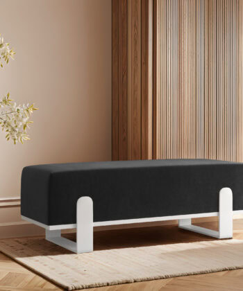 Aria Modern Velvet Bench with Gold Metal Legs – Elegant Hallway 80cm