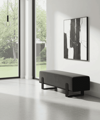 Aria Modern Velvet Bench with Gold Metal Legs – Elegant Hallway 80cm