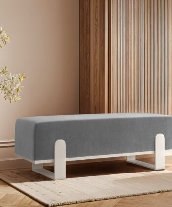 Aria Modern Velvet Bench with Gold Metal Legs – Elegant Hallway 80cm