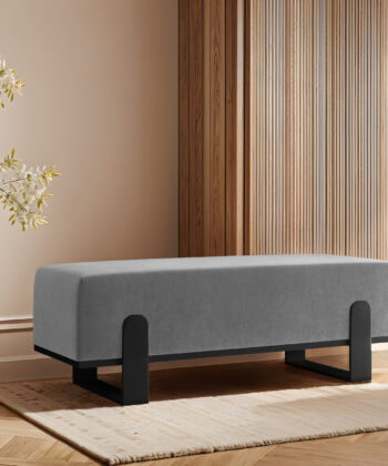 Aria Modern Velvet Bench with Gold Metal Legs – Elegant Hallway 80cm