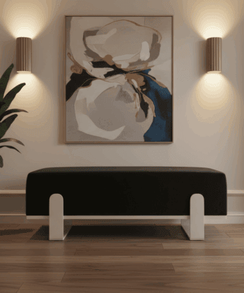 Aria Modern Velvet Bench with Gold Metal Legs – Elegant Hallway 80cm