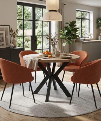 Orion Industrial Extendable Dining Table (Stone Oak) 140CM