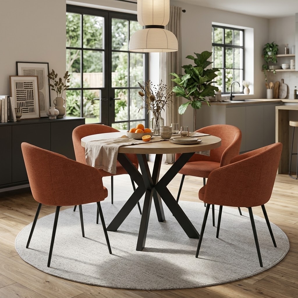 Orion Industrial Extendable Dining Table (Stone Oak) 140CM