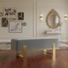 Aria Modern Velvet Bench with Gold Metal Legs – Elegant Hallway 80cm