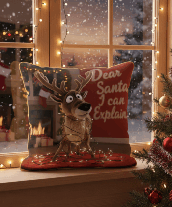 Funny Reindeer Shaped Christmas Pillow