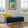 Handmade Velvet Bench with Gold Metal Legs ,Upholstery