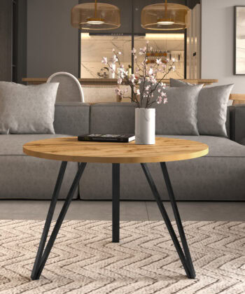Linea Minimalist White Round Coffee Table