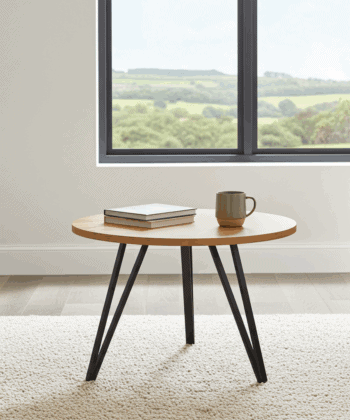 Linea Minimalist White Round Coffee Table