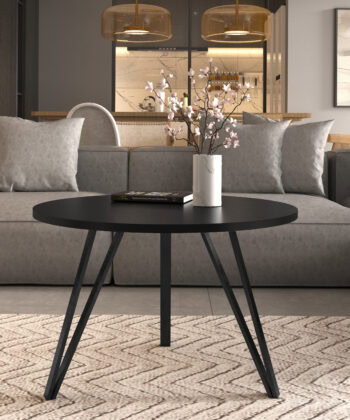 Linea Minimalist White Round Coffee Table