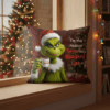 "Naughty List" Grinch Christmas Cushion –  Funny Holiday Décor