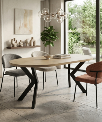 Orion Industrial Extendable Dining Table (Stone Oak) 140CM