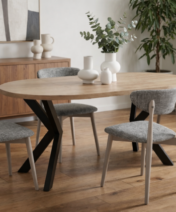 Orion Industrial Extendable Dining Table (Stone Oak) 140CM