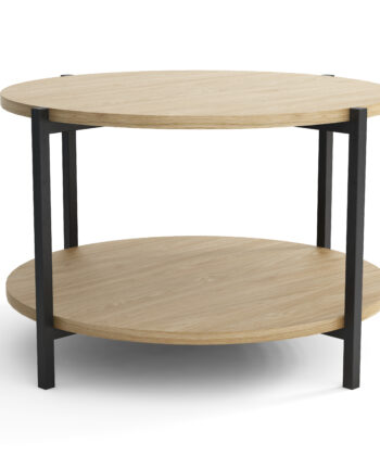 Tavello Dual-Level Oak Coffee Table – Modern Round Design