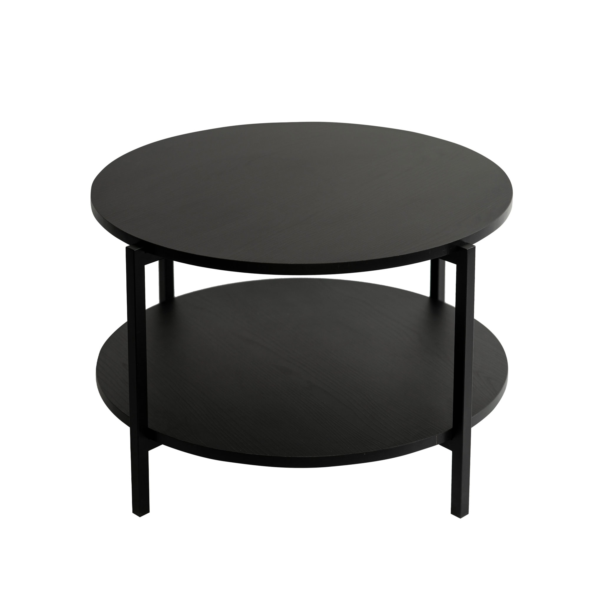 Tavello Dual-Level Oak Coffee Table – Modern Round Design