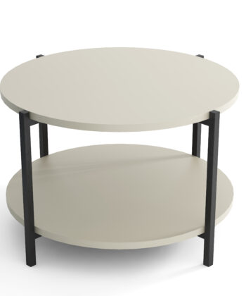 Tavello Dual-Level Oak Coffee Table – Modern Round Design