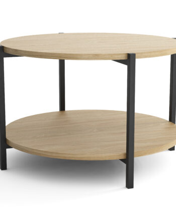 Tavello Dual-Level Oak Coffee Table – Modern Round Design