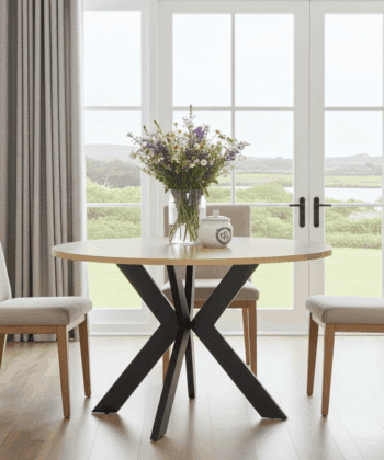 Urban Oak Loft Coffee Table – Modern Round Design