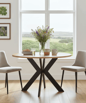 Urban Oak Loft Coffee Table – Modern Round Design