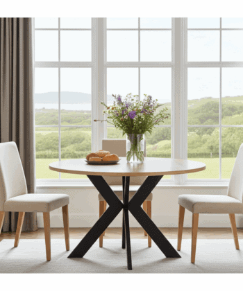Urban Oak Loft Coffee Table – Modern Round Design