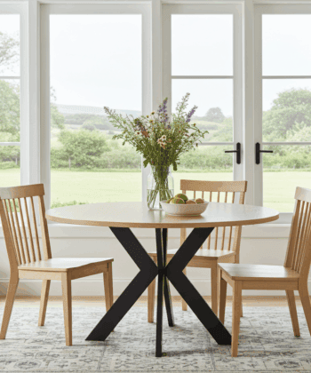 Urban Oak Loft Coffee Table – Modern Round Design