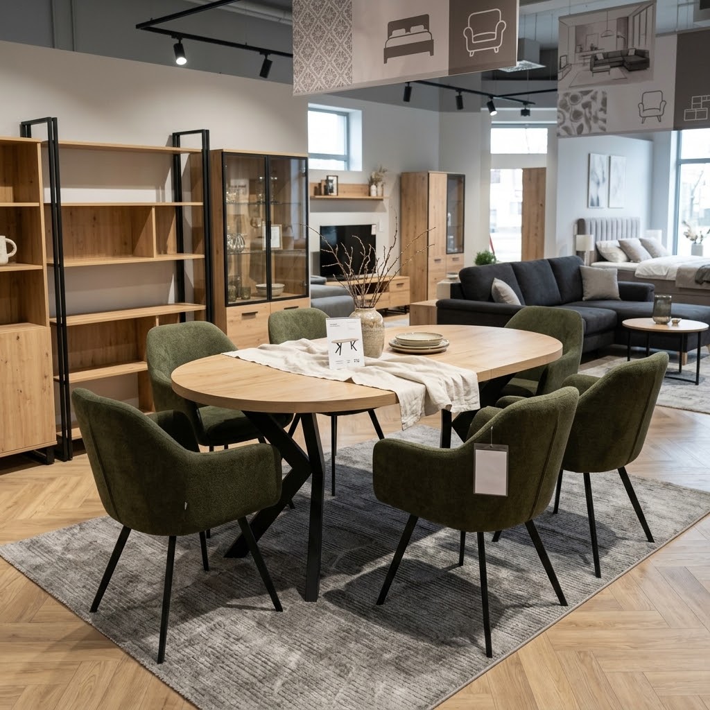 Orion Industrial Extendable Dining Table (Stone Oak) 140CM