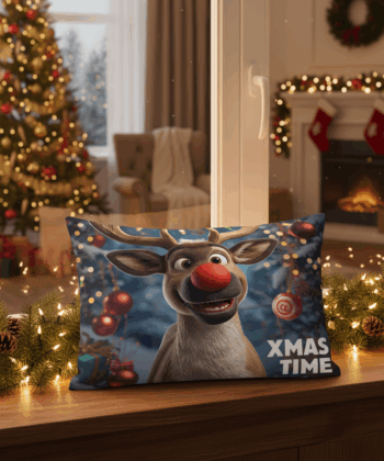 Xmas Time Reindeer Christmas – Funny Decorative Cushion