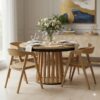 Tovo Extendable Round Dining Table Laminated  100-140cm